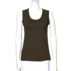 Ann Demeulemeester olive green tank with detail